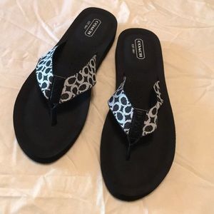Black Coach flip flops